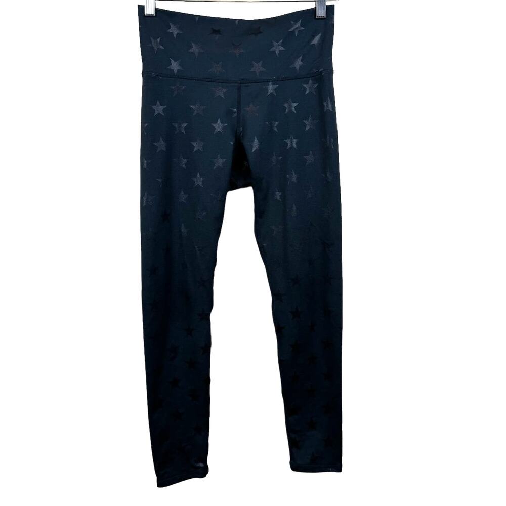 Women's Terez New York Black TLC Star Foil Capri Stretch‎ Athleisure Leggings S